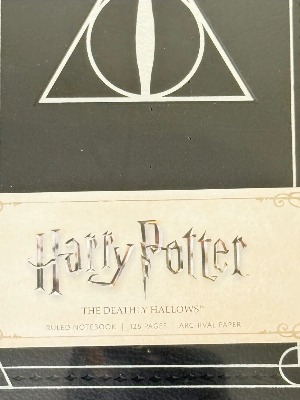 Harry Potter The Deathly Hallows Black Ruled Notebook 128 pages archival paper